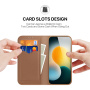 DUX DUCIS Hivo bőr flip tok iPhone 17-hez - barna
