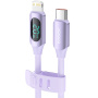 Toocki TQ-X55 töltő- és adatkábel - USB-C - Lightning - 1 m - lila