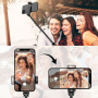 Q12 Bluetooth szelfibot állvánnyal iPhone-hoz - rózsaszín
