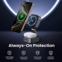 UGREEN Qi2 2 az 1-ben összecsukható mágneses vezeték nélküli töltőállvány iPhone / AirPods készülékekhez - 15W - sötétszürke