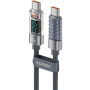 Toocki TQ-X36 töltő- és adatkábel - USB-C - USB-C - 2 m - szürke