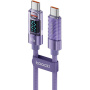 Toocki TQ-X36 töltő- és adatkábel - USB-C - USB-C - 2 m - lila