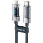 Toocki TQ-X36 töltő- és adatkábel - USB-C - Lightning - 1 m - szürke
