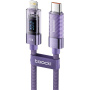 Toocki TQ-X36 töltő- és adatkábel - USB-C - Lightning - 1 m - lila