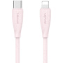 USAMS US-SJ717 töltő- és adatkábel - USB-C - Lightning - 1 m - rózsaszín