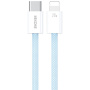 WEKOME WDC-21 fonott töltő- és adatkábel - USB-C - Lightning - 1 m - kék