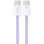 WEKOME WDC-21 fonott töltő- és adatkábel - USB-C - USB-C - 1 m - lila