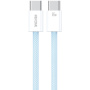 WEKOME WDC-21 fonott töltő- és adatkábel - USB-C - USB-C - 1 m - kék