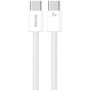 WEKOME WDC-21 fonott töltő- és adatkábel - USB-C - USB-C - 1 m - fehér
