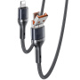 Yesido CA165L 2 az 1-ben fonott töltő- és adatkábel - USB-C / USB-A - Lightning - 1,2 m - fekete
