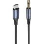 Yesido YAU42 audio kábel - 3,5 mm-es jack USB-C-hez - 1 m - fekete