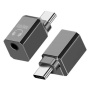 Mini audio átalakító - 3,5 mm-es jack USB-C-hez - szürke