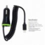 HAWEEL autós töltő (2.1A) lightning / 8pin csatlakozó - 1,2 m fekete