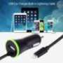 HAWEEL autós töltő (2.1A) lightning / 8pin csatlakozó - 1,2 m fekete