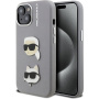 Karl Lagerfeld Grained K&CH Heads tok iPhone 15-höz - szürke