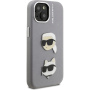Karl Lagerfeld Grained K&CH Heads tok iPhone 15-höz - szürke