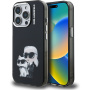 Karl Lagerfeld IML Aquarelle Karl and Choupette tok iPhone 15 Pro Max készülékhez - fekete