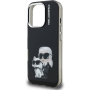 Karl Lagerfeld IML Aquarelle Karl and Choupette tok iPhone 16 Pro Max készülékhez - fekete