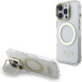 Guess IML Gold Outline tok kihajtható állvánnyal és MagSafe funkcióval iPhone 16 Pro készülékhez - átlátszó