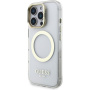 Guess IML Gold Outline tok kihajtható állvánnyal és MagSafe funkcióval iPhone 16 Pro készülékhez - átlátszó