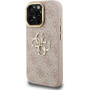 Guess 4G Metal Logo tok kihajtható állvánnyal iPhone 15 Pro - rózsaszín
