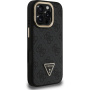 Guess 4G Strass Triangle Logo szilikon tok kihajtható állvánnyal és MagSafe funkcióval iPhone 16 Pro Max készülékhez - szürke