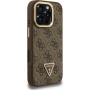 Guess 4G Strass Triangle Logo kihajtható állványos tok MagSafe funkcióval iPhone 16 Pro Max készülékhez - barna