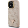 Guess 4G Strass Triangle Logo tok kihajtható állvánnyal és MagSafe funkcióval iPhone 15 Pro Max készülékhez - rózsaszín