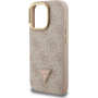 Guess 4G Strass Triangle Logo tok kihajtható állvánnyal és MagSafe funkcióval iPhone 15 Pro Max készülékhez - rózsaszín