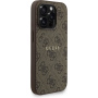 Guess 4G Colored Ring Strap tok zsinórral és MagSafe funkcióval iPhone 15 Pro készülékhez - barna