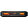 Baseus Bipow power bank USB-C / 2x USB-A portokkal - 10 000 mAh - fekete