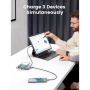 UGREEN Mini vezeték nélküli MagSafe powerbank USB-C / USB-A portokkal - 10 000 mAh - szürke