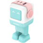 UGREEN Nexode RG RobotGaN gyorstöltő adapter 2x USB-C / USB-A porttal - 65W - menta