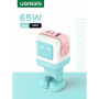 UGREEN Nexode RG RobotGaN gyorstöltő adapter 2x USB-C / USB-A porttal - 65W - menta
