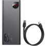 Baseus Adaman powerbank USB-C / 2x USB-A portokkal - 20 000 mAh - fekete