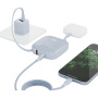 ENERGEA Bazic GoPower Fusion powerbanka beépített USB-C és Lightning kábelekkel és USB-C / USB-A portokkal - 10 000 mAh - kék