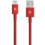 Beats szőtt töltő- és adatkábel - USB-A - USB-C - 1,5 m - élénkpiros