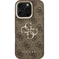 Guess 4G Metal Logo tok kihajtható állvánnyal iPhone 16 Pro készülékhez - barna