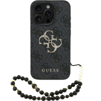 Guess 4G Metal Logo Strap szilikon tok iPhone 15 Pro Max készülékhez - szürke