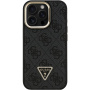 Guess 4G Strass Triangle Logo szilikon tok kihajtható állvánnyal és MagSafe funkcióval iPhone 16 Pro Max készülékhez - szürke