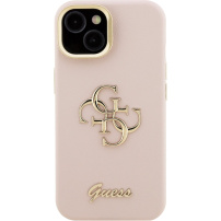 Guess Grained 4G Logo tok kihajtható állvánnyal iPhone 13-hoz - rózsaszín