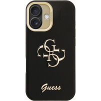 Guess Grained 4G Logo tok kihajtható állvánnyal iPhone 16-hoz - fekete