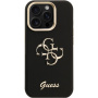 Guess Grained 4G Logo tok kihajtható állvánnyal iPhone 16 Pro - fekete