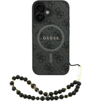 Guess 4G Colored Ring Strap tok akasztóval és MagSafe funkcióval iPhone 16-hoz - szürke