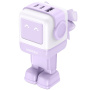 UGREEN Nexode RG RobotGaN gyorstöltő adapter 2x USB-C / USB-A porttal - 65W - lila