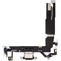 Töltő és audio flex csatlakozó iPhone 16-hoz - fekete