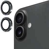 ENKAY üveg csillogó keretekkel a hátsó iPhone 17 kamera lencséinek védelmére - fekete