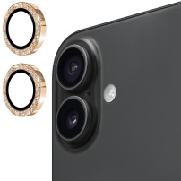 ENKAY üveg csillogó kerettel a hátsó kamera lencséinek védelmére iPhone 17-hez - arany