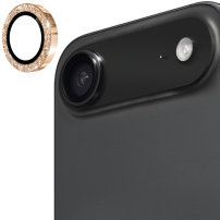 ENKAY csillogó keretes üveg iPhone Air hátsó kamera lencséjének védelmére - arany