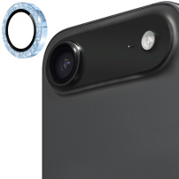 ENKAY csillogó keretes üveg iPhone Air hátsó kamera lencséjének védelmére - világoskék